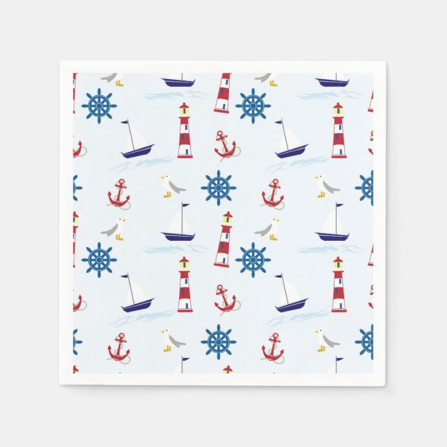 Serviette En Papier Motif nautique Art nautique Art nautique Motif des (Devant)