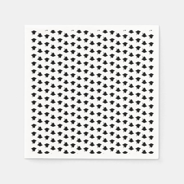 Serviette En Papier Motif noir blanc moderne (Devant)