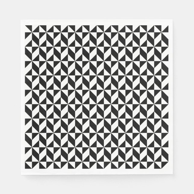 Serviette En Papier Motif noir et blanc (Devant)