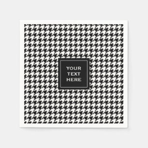 Serviette En Papier Motif noir et blanc Houndstooth