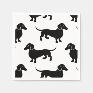 Serviette En Papier Motif noir mignon de teckel