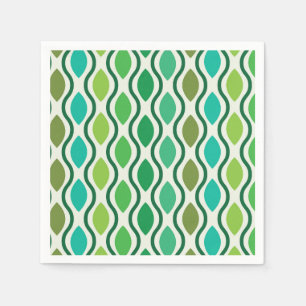 Serviette En Papier Motif ogee vert sarcelle moderne du milieu du sièc