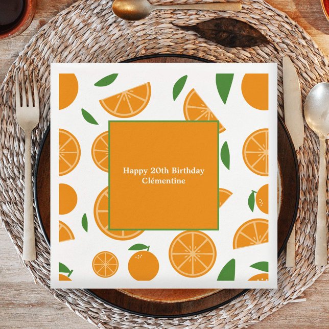 Serviette En Papier Motif orange (Orange Pattern Napkins)