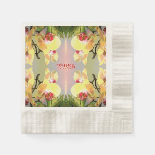 Serviette En Papier Motif Orchidées Jaunes