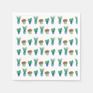 Serviette En Papier Motif original de conception plante aquarelle 1
