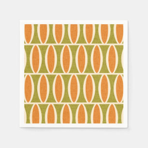 Serviette En Papier Motif ovale géométrique moderne du milieu du siècl
