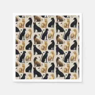 Serviette En Papier Motif panthère moderne du milieu du XXe siècle san