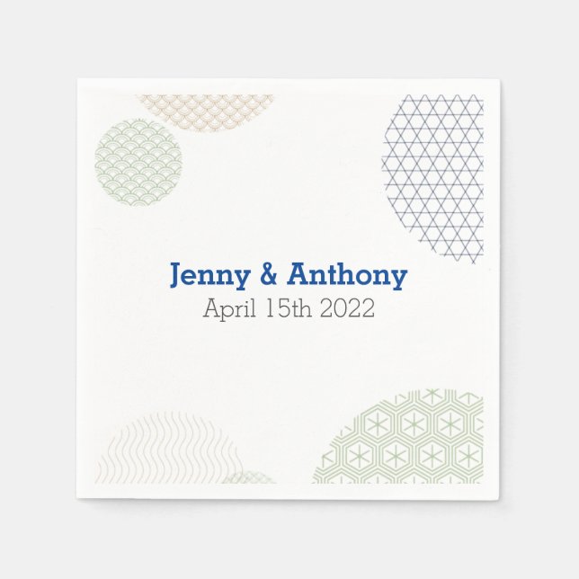 Serviette En Papier Motif papier japonais moderne (Devant)