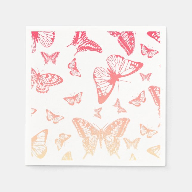 Serviette En Papier Motif papillon (Devant)