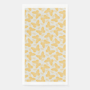 Serviette En Papier Motif papillon jaune sur arrière - plan gris
