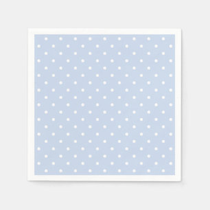 Serviette En Papier Motif Pastel Blue White Polka Dot