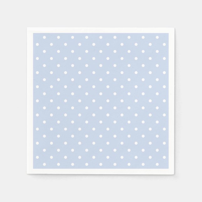 Serviette En Papier Motif Pastel Blue White Polka Dot (Devant)