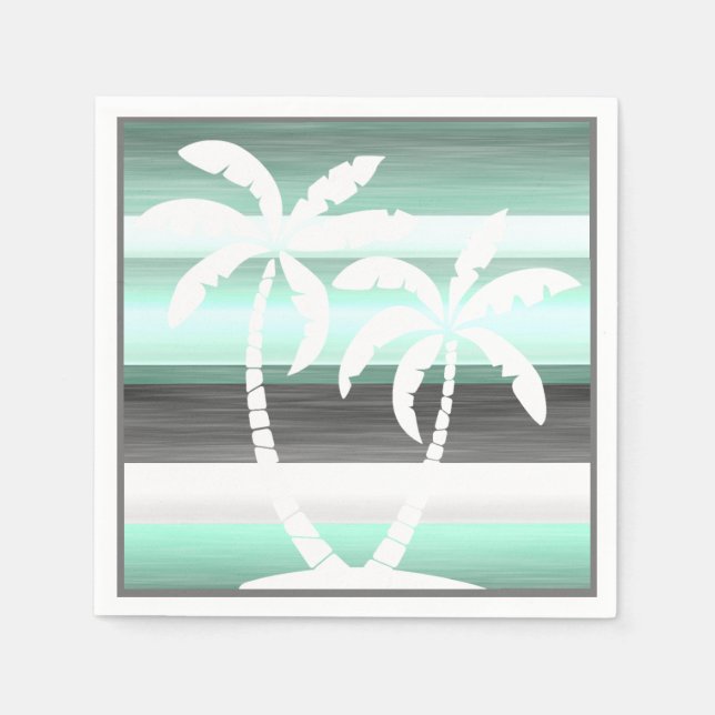 Serviette En Papier Motif Pastel Mint Green Grey (Devant)