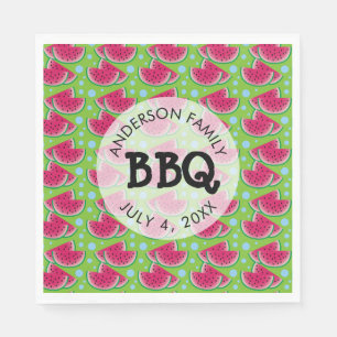 Serviette En Papier Motif Pastèque BBQ de Famille