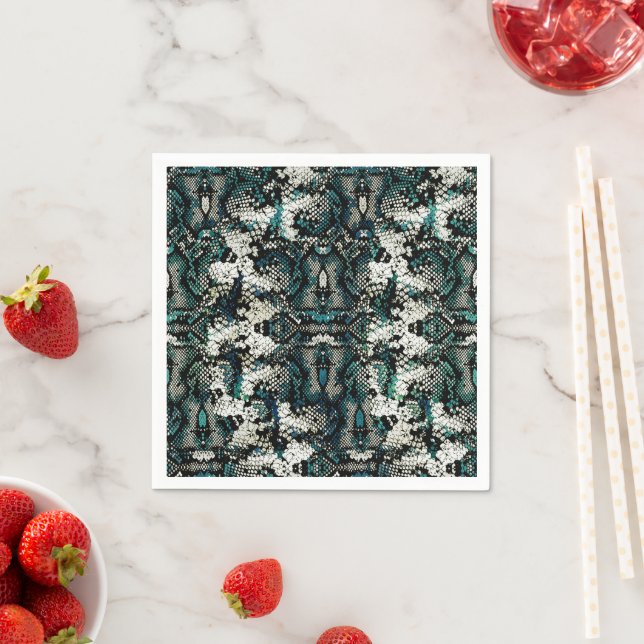 Serviette En Papier Motif Peau de Serpent  (En situation)