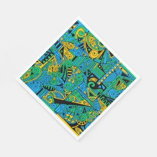 Serviette En Papier Motif Peint À La Main Et Numériquement Art 21
