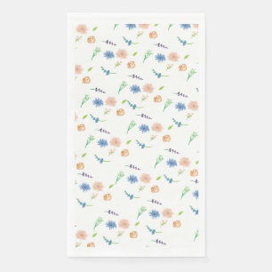 Serviette En Papier Motif peint à l'aquarelle de fleurs sauvages paste