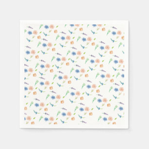 Serviette En Papier Motif peint à l'aquarelle de fleurs sauvages paste