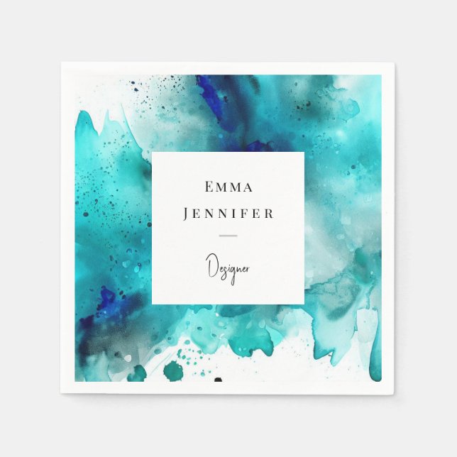 Serviette En Papier Motif peint Abstrait moderne et lumineux (Devant)