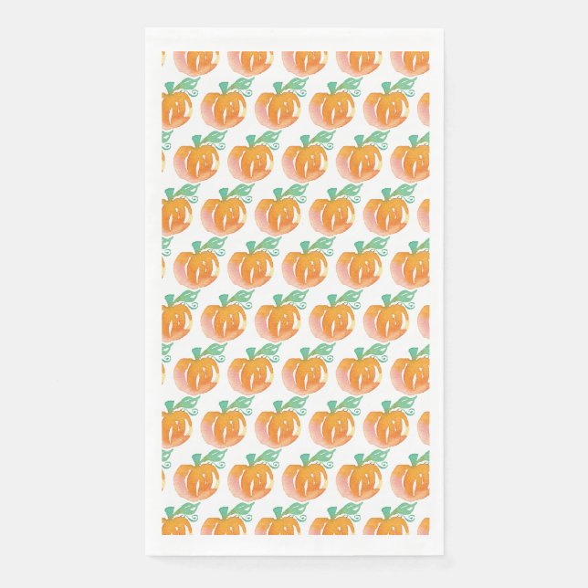 Serviette En Papier Motif peint de citrouilles à l'aquarelle orange (Devant)