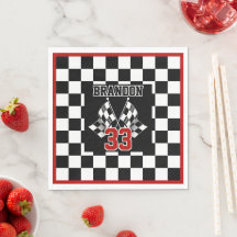 Motif personnalisé de drapeau à damier noir et bla