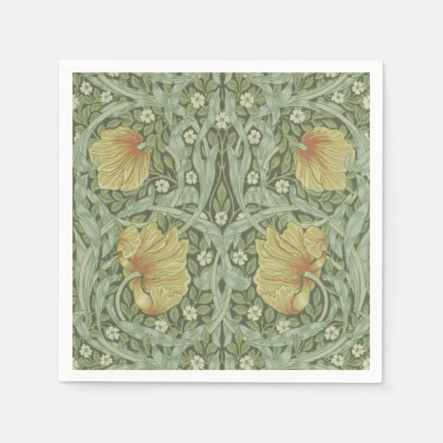 Serviette En Papier Motif Pimpernel (par William Morris) (Devant)