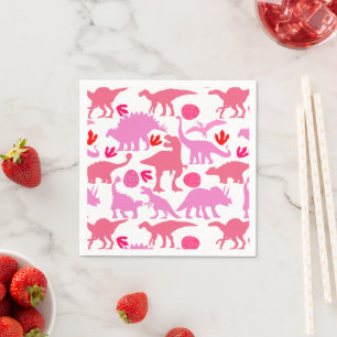 Serviette En Papier Motif Pink Dino