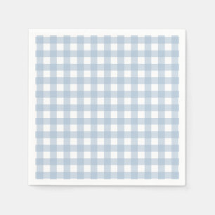 Serviette En Papier Motif Plaid En vichy bleu minimaliste