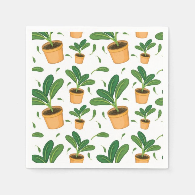 Serviette En Papier motif plante (Devant)