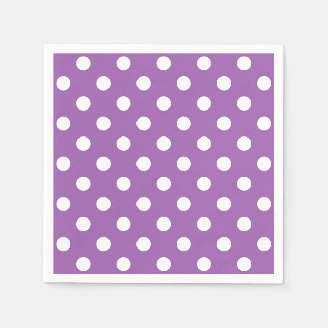 Serviette En Papier Motif Pointe violet et blanc (Devant)