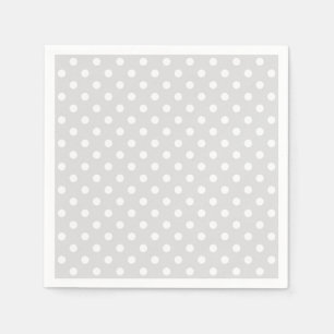 Serviette En Papier Motif pois blancs gris clair