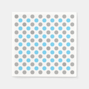 Serviette En Papier Motif pois bleu et gris