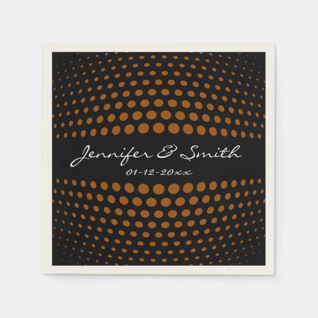 Serviette En Papier motif pois Brown (Devant)
