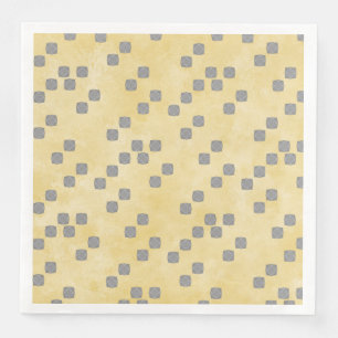 Serviette En Papier Motif Pois contemporain Jaune et Gris
