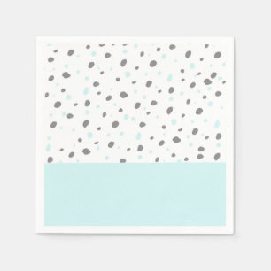 Serviette En Papier Motif pois pastel bleu gris