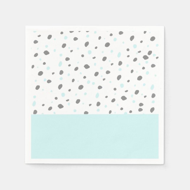Serviette En Papier Motif pois pastel bleu gris (Devant)