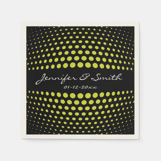 Serviette En Papier Motif pois vert acide (Devant)