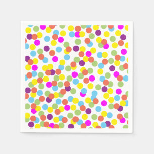 Serviette En Papier Motif Polka-Dots Confetti coloré