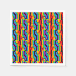 Serviette En Papier Motif Rainbow Fist