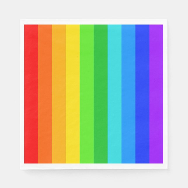 Serviette En Papier Motif Rainbow Stripe #2 (Devant)
