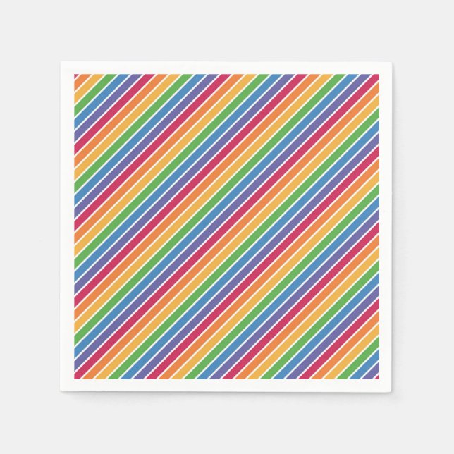 Serviette En Papier Motif Rainbow Stripes (Devant)
