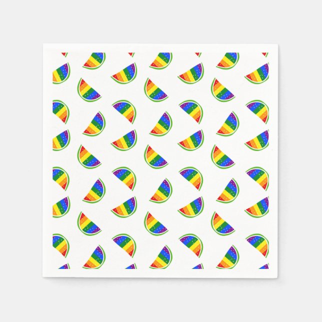 Serviette En Papier Motif Rainbow Watermelon (Devant)