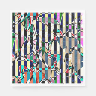 Serviette En Papier motif rayé Abstrait