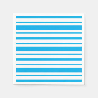 Serviette En Papier Motif rayé bleu et blanc