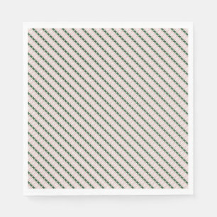 Serviette En Papier Motif rayé festif de Noël Cottagecore Mignon