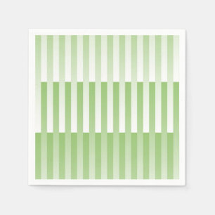 Serviette En Papier Motif rayé vert blanc