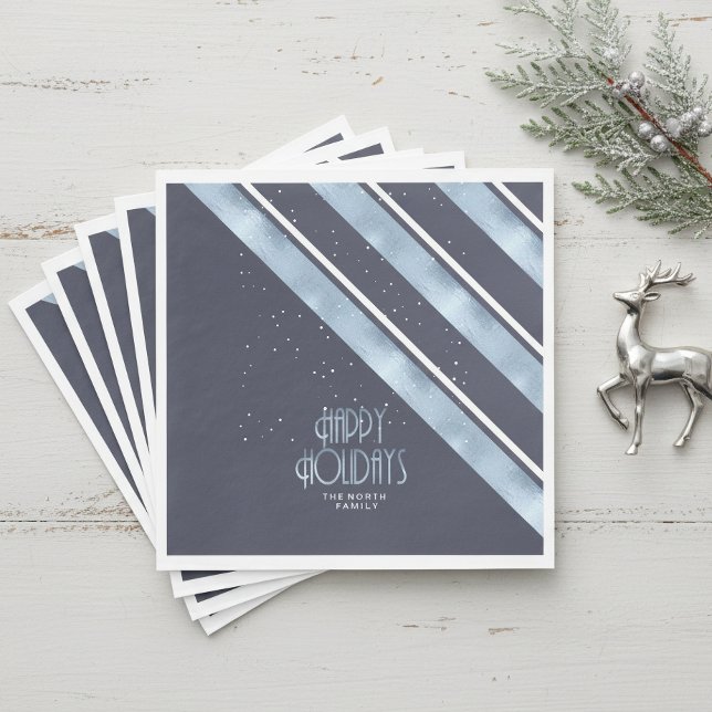 Serviette En Papier Motif rayure de Noël bleu/blanc ID862 (Créateur téléchargé)