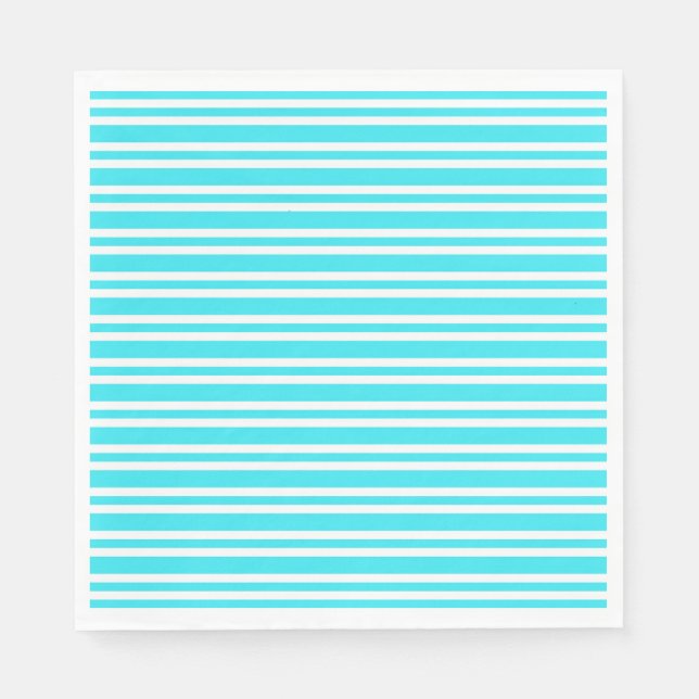 Serviette En Papier Motif Rayures Bleu Blanc (Devant)