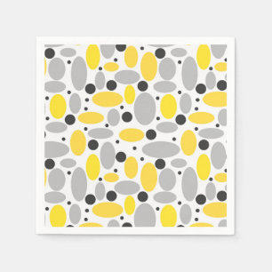 Serviette En Papier motif rétro haricot gris jaune pour décoration à d