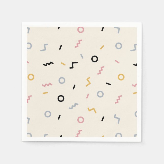Serviette En Papier Motif Retro Squiggle (Devant)